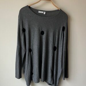 MASAI CLOTHING MaFanasi Grey Melange L/S Black Polka Dots Oversized Sweater M